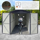 thumbnail of Premium Motorradgarage– verzinktes Metall in Anthrazit| Motorrad Unterstellplatz | wetterfester Motorrad Bike Garage, abschließbar