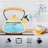 thumbnail of Briebe Pastel Chaleira de Indução com Apito, 2,5 L, Aço Inox, Retro, Vitrocerâmica, Gás, Cabo de Madeira , Amarelo