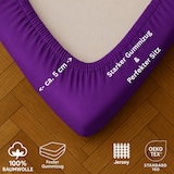 thumbnail of EXKLUSIV HEIMTEXTIL Jersey Spannbettlaken 90 x 200 cm Lila 100% Baumwolle Öko - Tex Zertifiziert Bed-Sheet Bettlaken Spannbetttuch