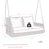 thumbnail of Merax Hollywoodschaukel, Gartenschaukel, Gartenmöbel-Set, Graues Rattan, graues Sitzkissen, 2 Sitze, mit Sitzkissen und Rückenkissen