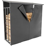 thumbnail of DELUKE® Kaminholzregal aussen mit Abdeckung HEOD Brennholzregal aussen Kaminholzunterstand Kaminholzständer, 70x165x165, Aluminium, Mit Plane