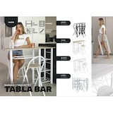 thumbnail of DUPI Conjunto Mesa de Cocina Bar | Estructura Metálica | Tabla de Madera con 4 Estantes | 2 Taburetes Plegables, 120 x 40 x 87 cm, Madera (Taupe)