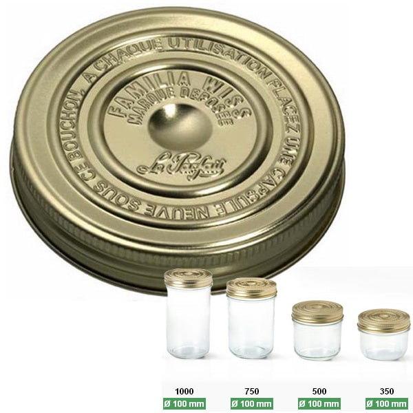 LE PARFAIT lot de 6 couvercles à vis 10cm 610088