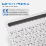 thumbnail of Teclado sem fios portátil com slot Bluetooth para telemóvel, tablet compatível com portátil, PC (branco)
