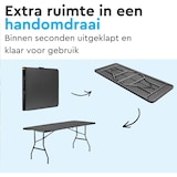 thumbnail of BRASQ Inklapbare Vouwtafel Zwart - 180x70x74cm - Klaptafel - Weerbestendig - Tafel met draaghandvat