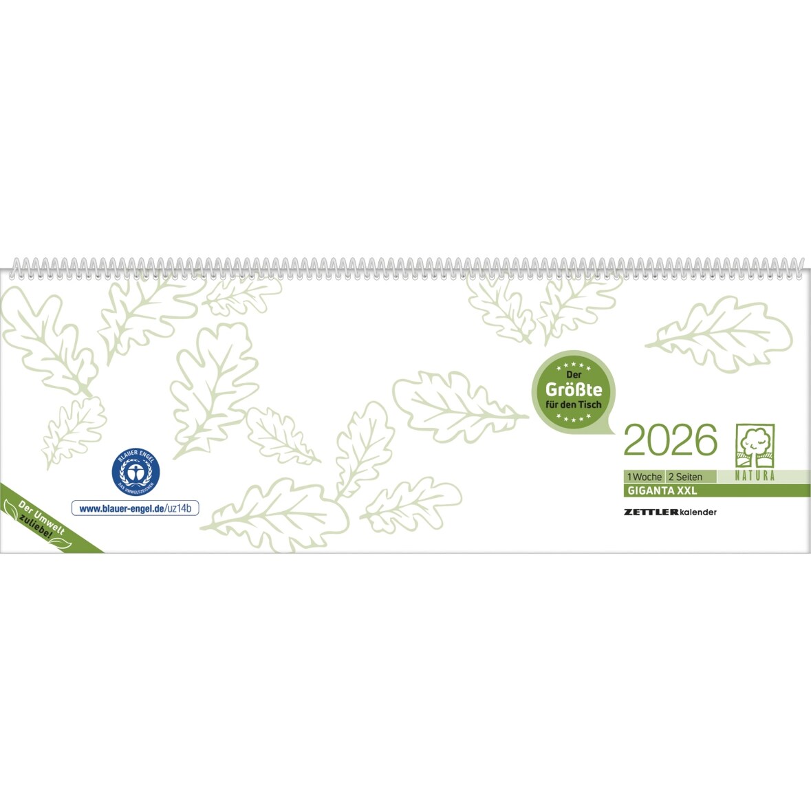 Schreibtischquerkalender Giganta XXL 42,2x14,8cm RC Kalendarium 2026