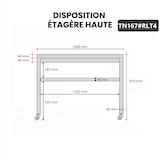 thumbnail of Table de travail en inox 1600 x 700 mm sur roulettes / GOLDINOX