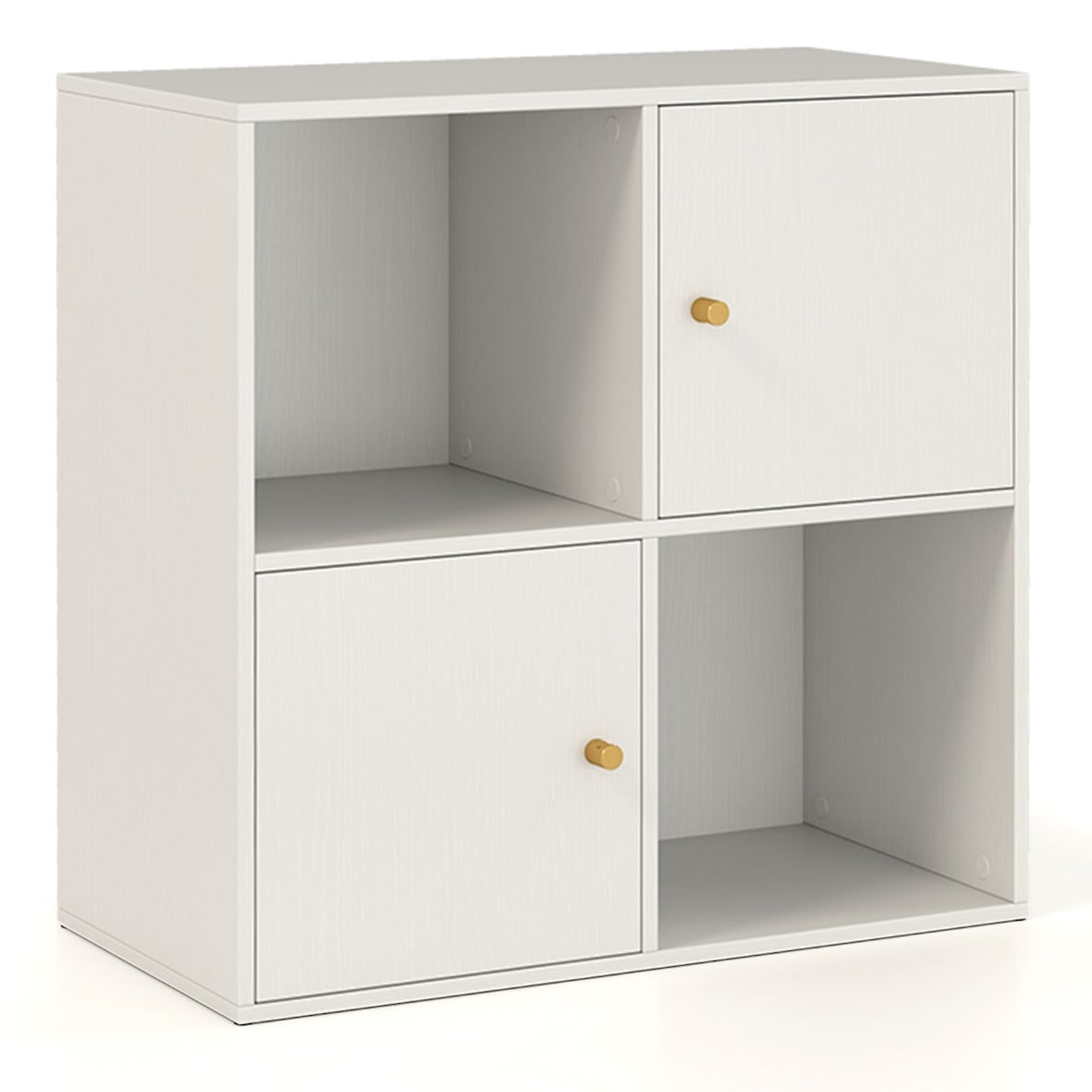 Helloshop26 - 4-teiliges Bücherregal kompakte Aufbewahrung 60 x 29 x 60 cm großes Fassungsvermögen modernes Design weißes MDF 20_0017064