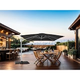 thumbnail of METRO PROFESSIONAL Parasol ROMA, aluminium/polyester, 3x3 m, ouverture à manivelle, rotation à 360°, protection UV50+, hydrofuge, anthracite/platine