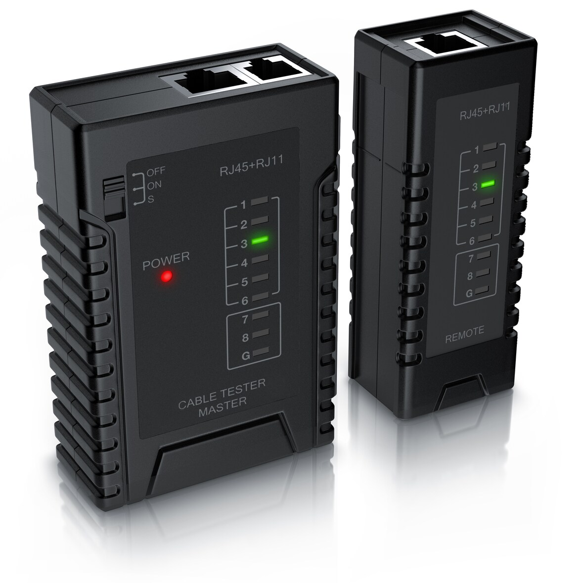 CSL Netzwerk Kabeltester für RJ45 & RJ11 Kabel Testen von Leitungen in Böden, Wänden & Decken