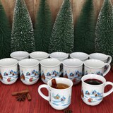 thumbnail of 12x Glühweinbecher 0,2L weiß Weihnachtslandschaft bunt Glühweintassen geeicht