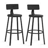 thumbnail of Helloshop26 - Conjunto de 2 banquetas altas com encosto ideais para cozinha estrutura em aço altura do assento de 732 cm fácil 12_0006196