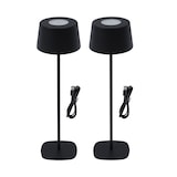 thumbnail of aro Conjunto de 2 candeeiros LED com altura ajustável, aço/plástico, Ø 8.8 cm, ligação USB, desmontável, preto