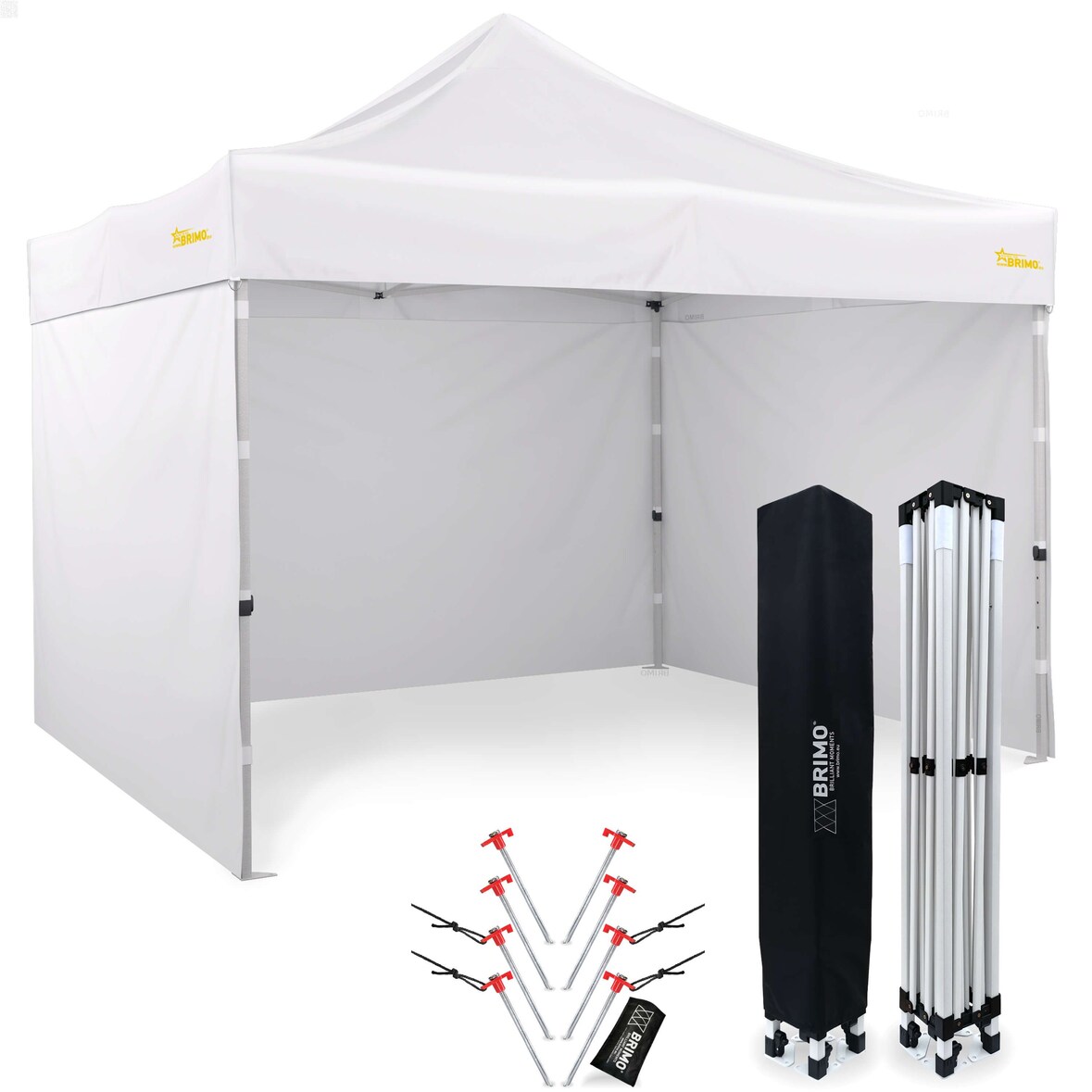 Easy up zelt 3x3 m - mit 3 Wänden - Weiß