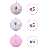 thumbnail of vidaXL Weihnachtskugel-Set 15 pcs Rosa Kunststoff