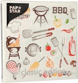 thumbnail of 200 Servietten, 3-lagig 1/4-Falz 33 cm x 33 cm `Time for BBQ`