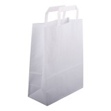thumbnail of 1000 Papiertragetaschen 220 + 100 x 280 mm weiß stabile 70 g/m² Grammatur Papiertüten Geschenktüten BB-Verpackungen
