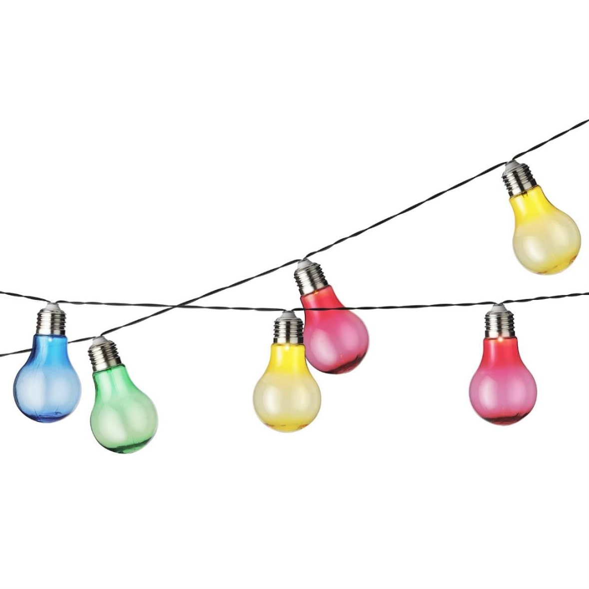 LED Solar Lichterkette bunte Glühbirnen 10 warmweiße LED L: 4,5m outdoor