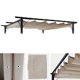 thumbnail of Cobertura de substituição 370x300cm para a pérgula de telhado HWC-C42 3.5x3.5m ~ creme