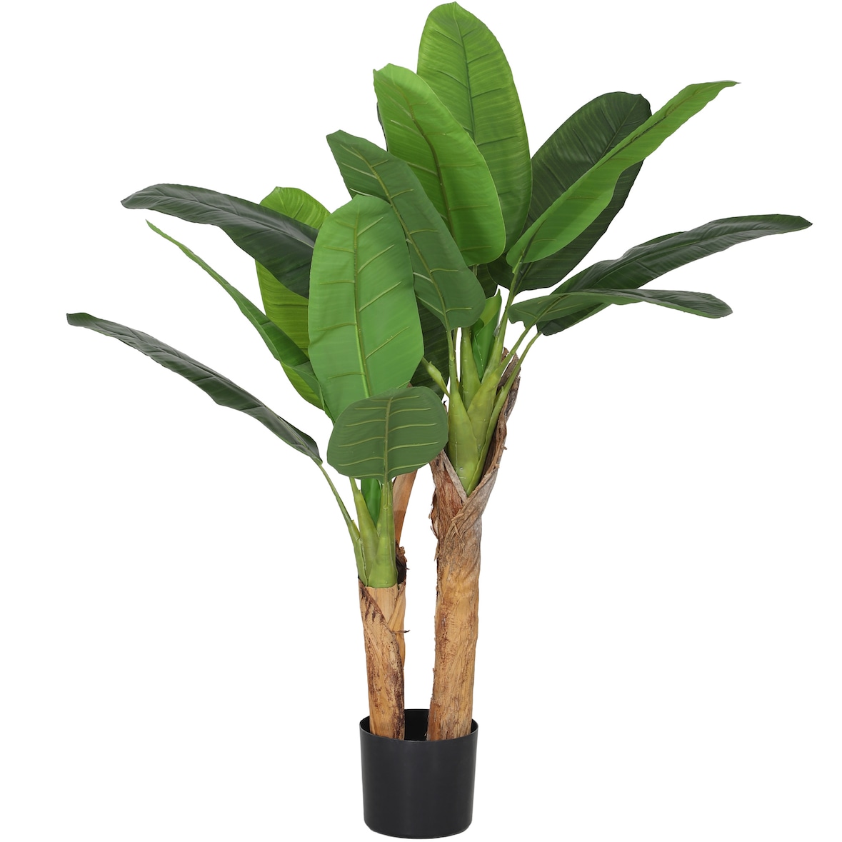 HOMCOM bananera artificial Ø17x120 cm planta artificial con maceta y 15 hojas planta artificial decorativa para interior verde