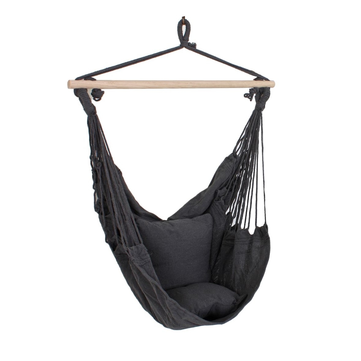 Hängesessel Hängestuhl Hängeliege Garten Sessel Balkon mit 2 Kissen Anthrazit