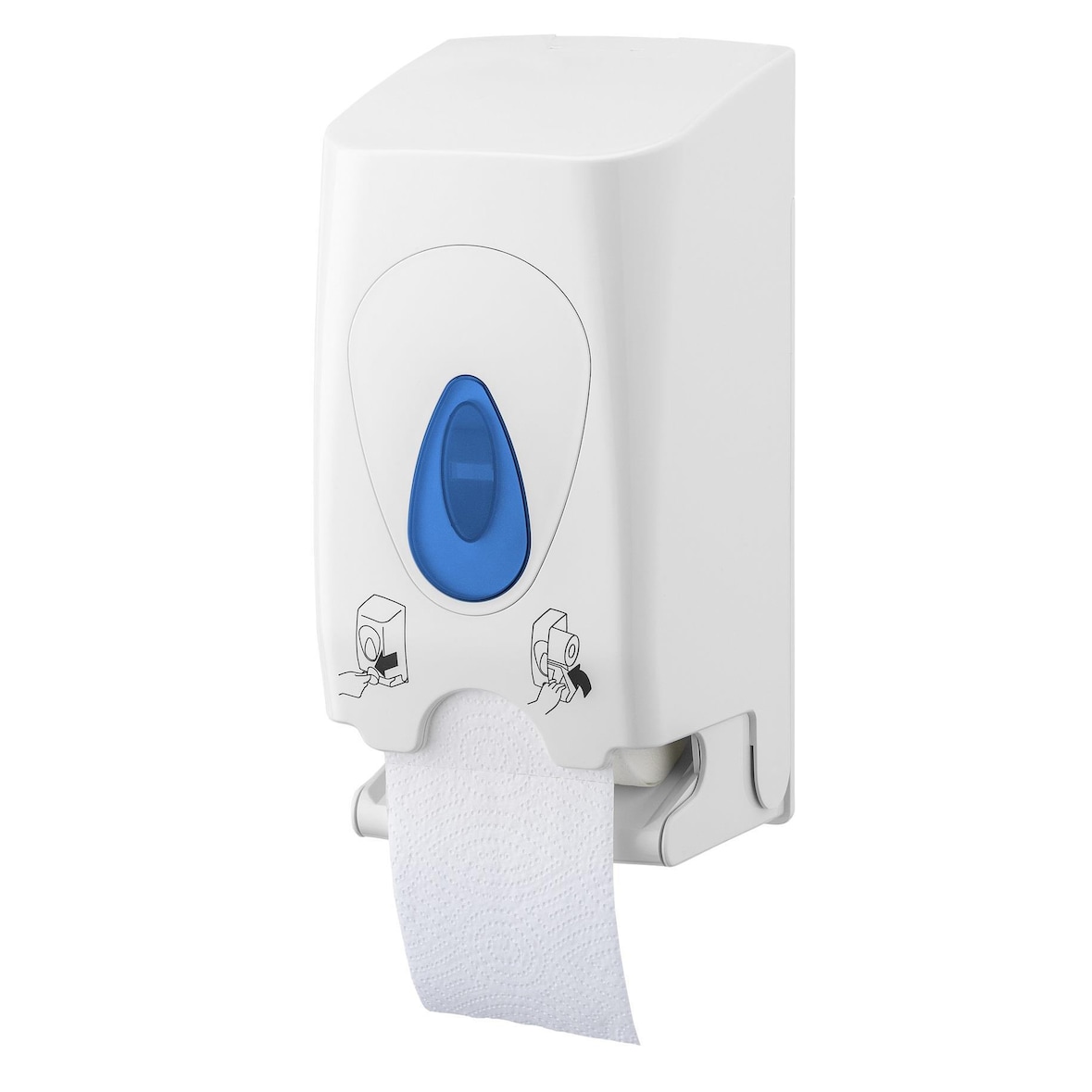 PlastiQline 2Rollenspender - Toilettenpapierspender -  Farbfenster blau