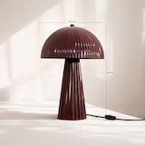 thumbnail of Now's Home - Lampe à poser en métal strié lie de vin brillan 25x25x36cm thalia