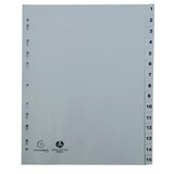 thumbnail of Exacompta - Réf. 1715E - Carton de 20 Intercalaires en PP recyclé gris - 15 onglets imprimés numériques de 1 à 15 - A4