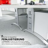 thumbnail of bümö manuell höhenverstellbarer Schreibtisch 120x80 cm in Buche - PC Tisch höhenverstellbar & klein, höhenverstellbarer Tisch Büro, kleiner
