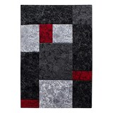 thumbnail of Carpetsale24 Teppich 160x230 cm, Kurzflor Konturenschnitt in Schwarz Grau Rot, Kariertes Design, Extra Weich für Wohnzimmer, Esszimmer, Schlafzimmer