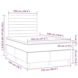 thumbnail of vidaXL Boxspringbett mit Matratze & LED Dunkelgrau 120x190 cm Stoff