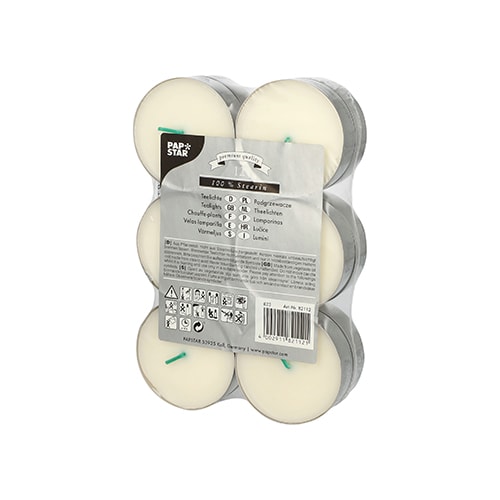 12 Maxi Lichte Ø 59 mm · 20 mm weiss aus 100 % Stearin