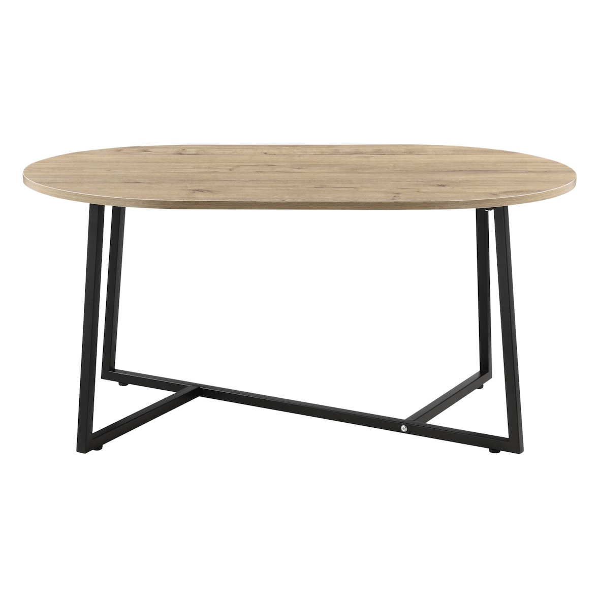 Helloshop26 - Table basse ovale 100 x 60 x 47 cm noir effet chêne 03_0008519