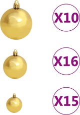 thumbnail of vidaXL Künstlicher Weihnachtsbaum Klappbar 300 LEDs & Kugeln 180 cm