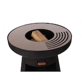 thumbnail of PURLINE Rundgrill mit runder Grillplatte und Grillrost aus schwarzem Stahl EFP55RB