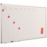 thumbnail of PROREGAL Wochenplaner magnetisches Whiteboard Mo-So, HxB 60x120cm, 8mm-Platte, inkl. Befestigungsmaterial & Stiftablage, Sublimationsstahl, Weiß