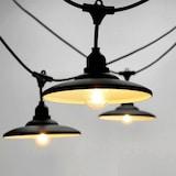 thumbnail of Guirlande Guinguette 5M Paros avec 5 abat-jours Noir Design culots E27 extensible