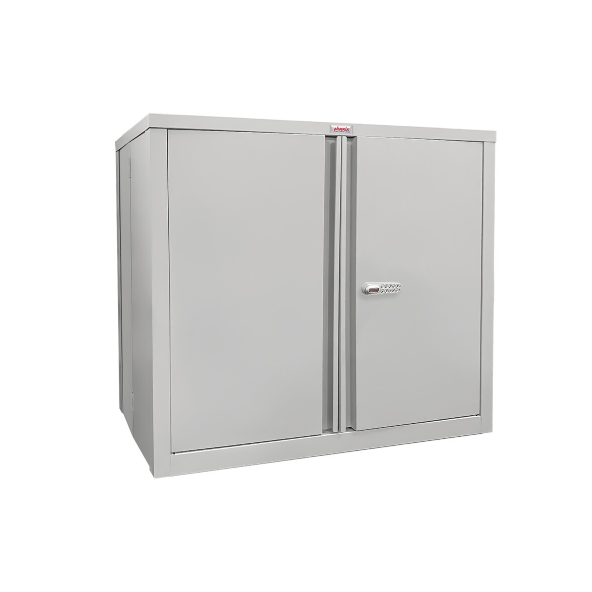 Phoenix Safe Stahlschrank mit 2 Türen, 1 Regal, mit Elektronik-Schloss, faltbarer Stahlschrank, DSGVO-konform, 204 l