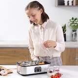 thumbnail of HOMCOM Yogurtera 25W 1,44L con 8 Tarros de Vidrio de 180 ml Termostato Ajustable Temporizador de 1-48 Horas y Apagado Automático 36x18,8x14 cm