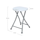 thumbnail of Pack de 4 bancos dobráveis ​​em resina e aço 31x45cm branco 7house