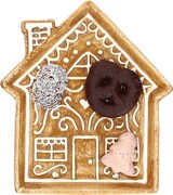thumbnail of Lebkuchenhaus Teller mit Schornstein Steingut hellbraun Servier-Platte Kekse