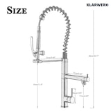 thumbnail of KLARWERK® Ben | Große Gastronomie Küchenarmatur Silber gebürstet 2 Brausen | Profi Edelstahl Wasserhahn Küche 2 Anschlüsse|Doppelspülbecken Restaurant