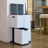 thumbnail of Kitchen Move Poubelle pédale tri sélectif HAJA blanc 60L Acier inoxydable Blanc