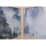 thumbnail of Paravent HWC-O70, Trennwand Sichtschutz Raumtrennung Naturmotive Holz MVG Polyethylen 170x227cm ~ Berge