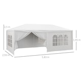 thumbnail of Outsunny carpa de jardín 6x3 m cenador desmontable de exterior con 4 ventanas 2 puertas con cremallera 6 paredes laterales e impermeable
