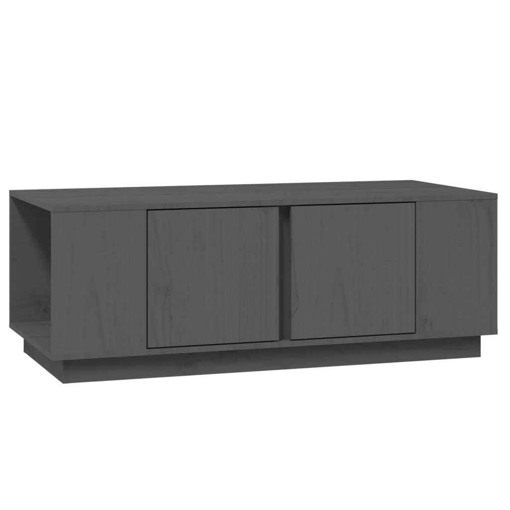 Table basse Gris 110x50x40 cm Bois massif de pin Modèle Polaris Plus