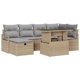 thumbnail of vidaXL Garten-Sofa-Set mit Kissen mit Speicher 7 pcs Beige Poly Rattan