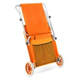thumbnail of CASARIA® Alu Strandliege Klappbar Sonnenliege mit Dach Rollen Kissen Gartenliege Orange