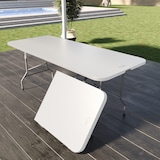 thumbnail of Tavolo Tavolino Pieghevole In Dura Resina Set Birreria Facile Trasporto Con Maniglie Per Giardino  Terrazzo Fiere Sagre 180x74x74 cm Bianco