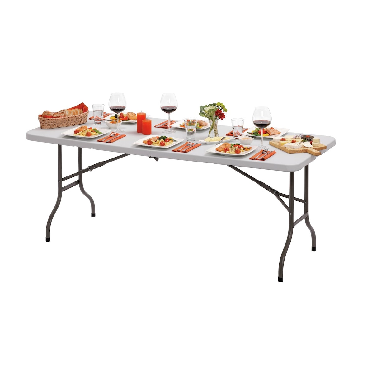 Inklapbare kunststof tafel rechthoekig 1830W | 1830x760x740(h)mm